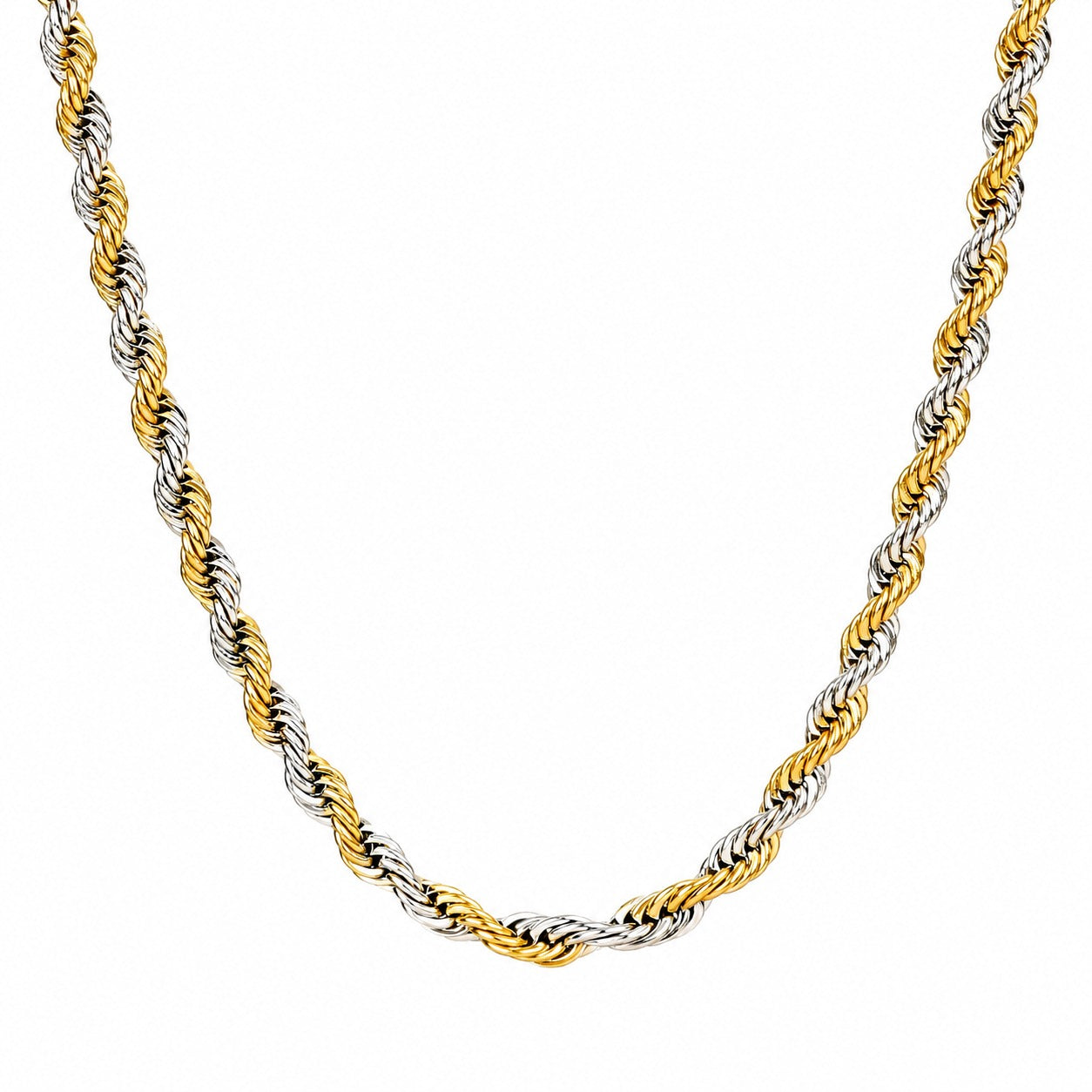 Branta Men's Gold & Silver Twist Chain (21.5 Inch)