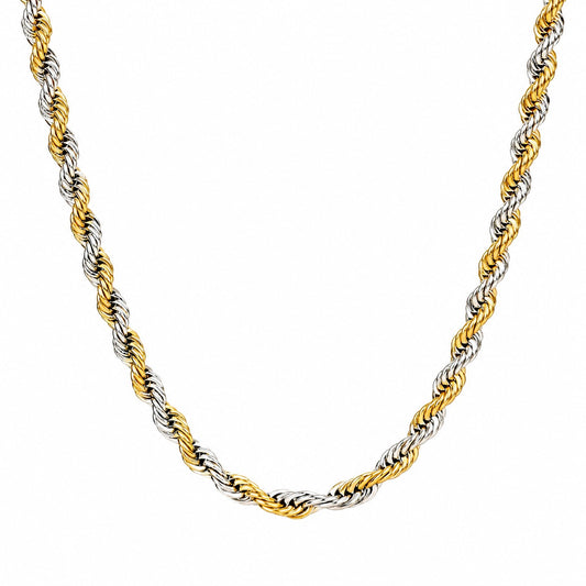 Branta Men's Gold & Silver Twist Chain (21.5 Inch)