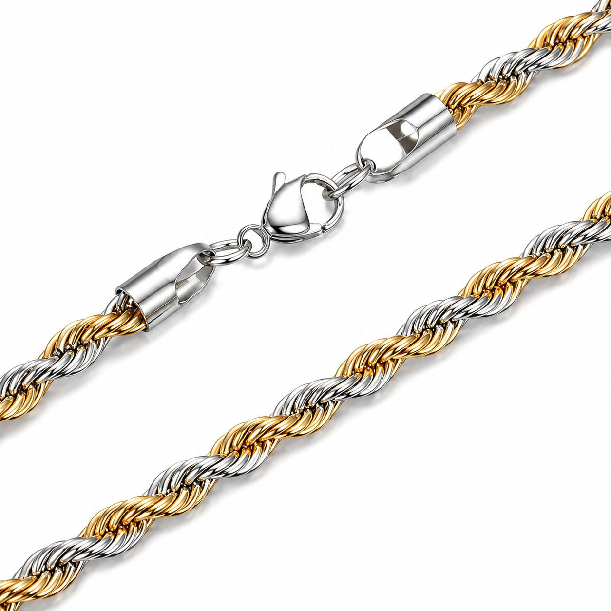 Branta Men's Gold & Silver Twist Chain (21.5 Inch)