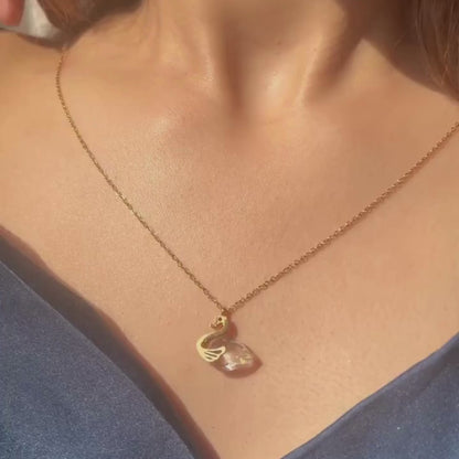 Minimal Swan Necklace