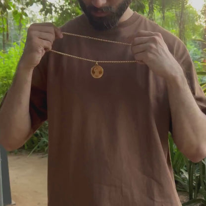 Hanuman Gold Plated Pendant Chain For Men (24 Inch)