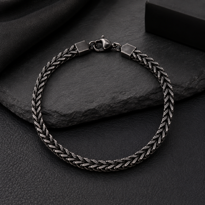 Silver Chunky Link Stainless Steel Bracelet For Men (9.5 Inch)