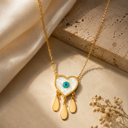 Evil Eye Heart Necklace