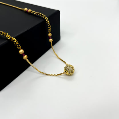 Gold Diamond Ball Mangalsutra For Women