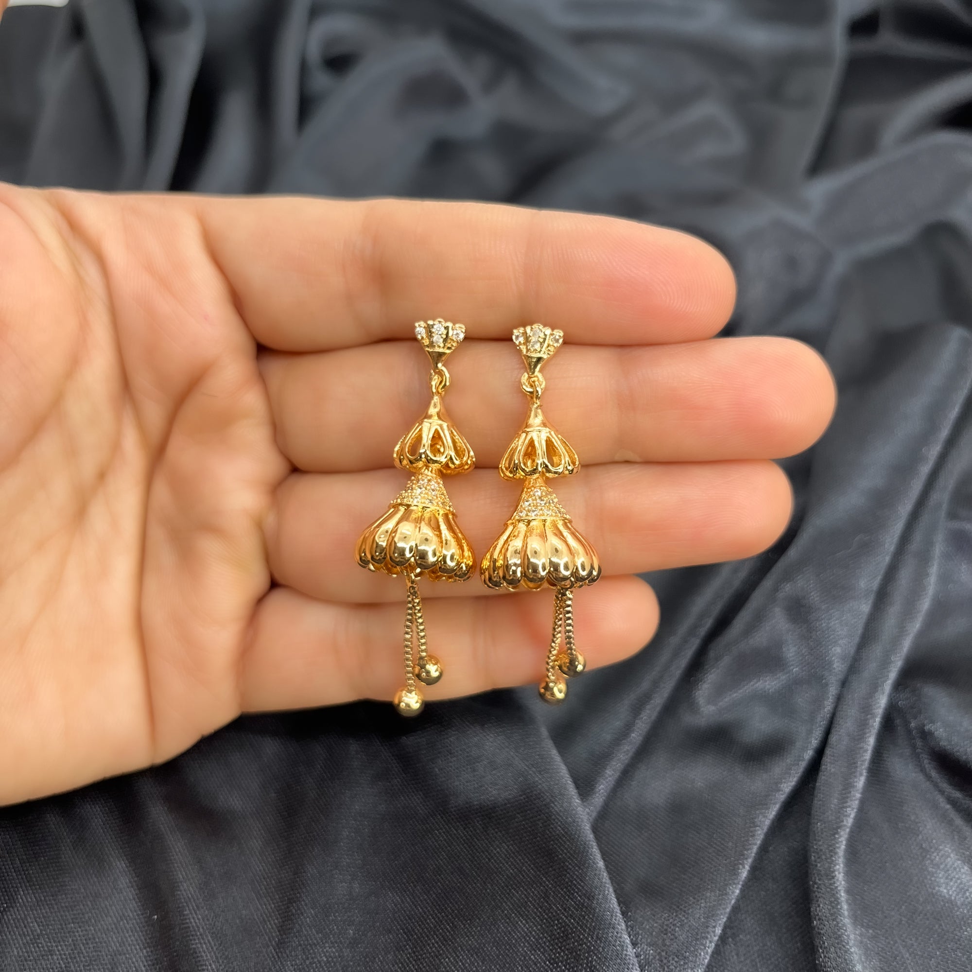 Chandelier Long Jhumka Earrings | Gold-plated Collection