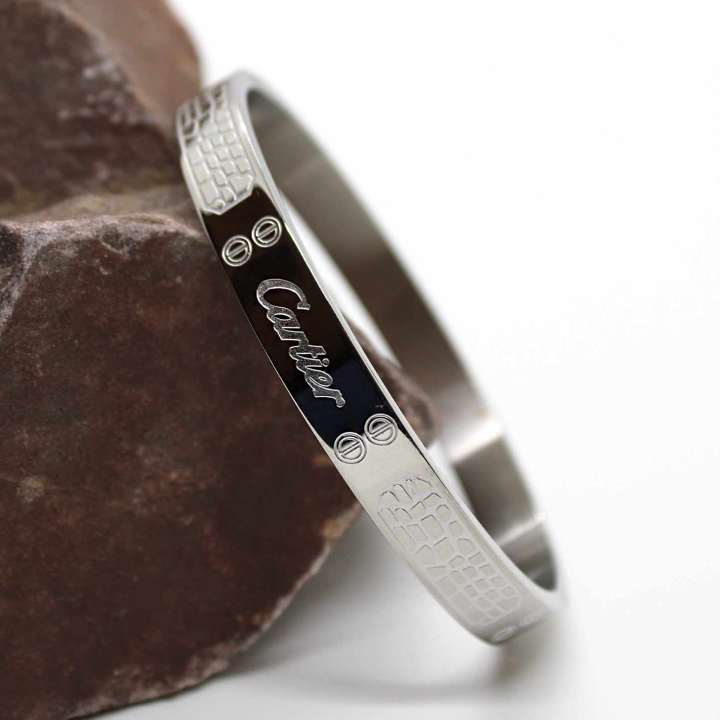 Premium Stone Wall Silver Men's Kada Bracelet