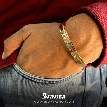 Premium Lined Diamond Rose Gold Men's Bracelet