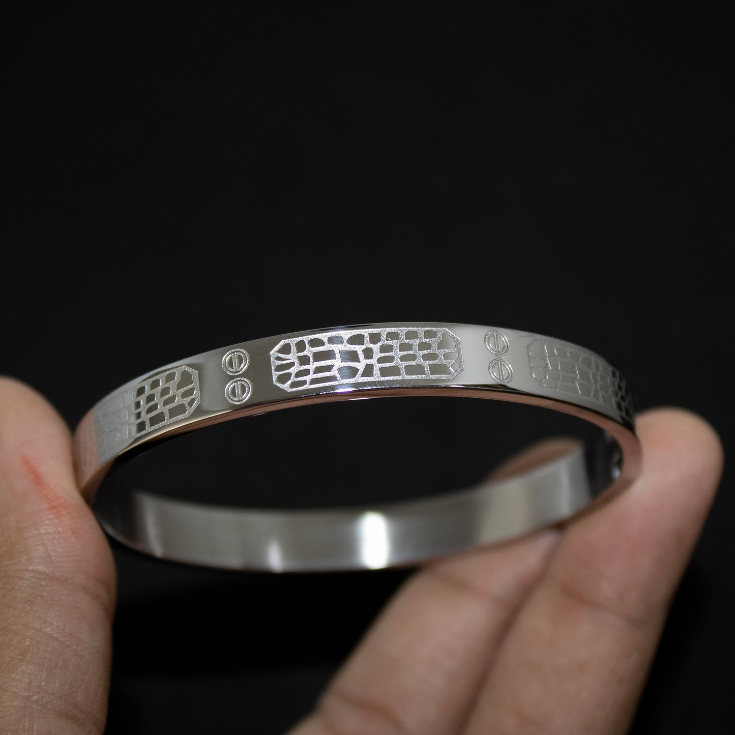 Premium Stone Wall Silver Men's Bracelet