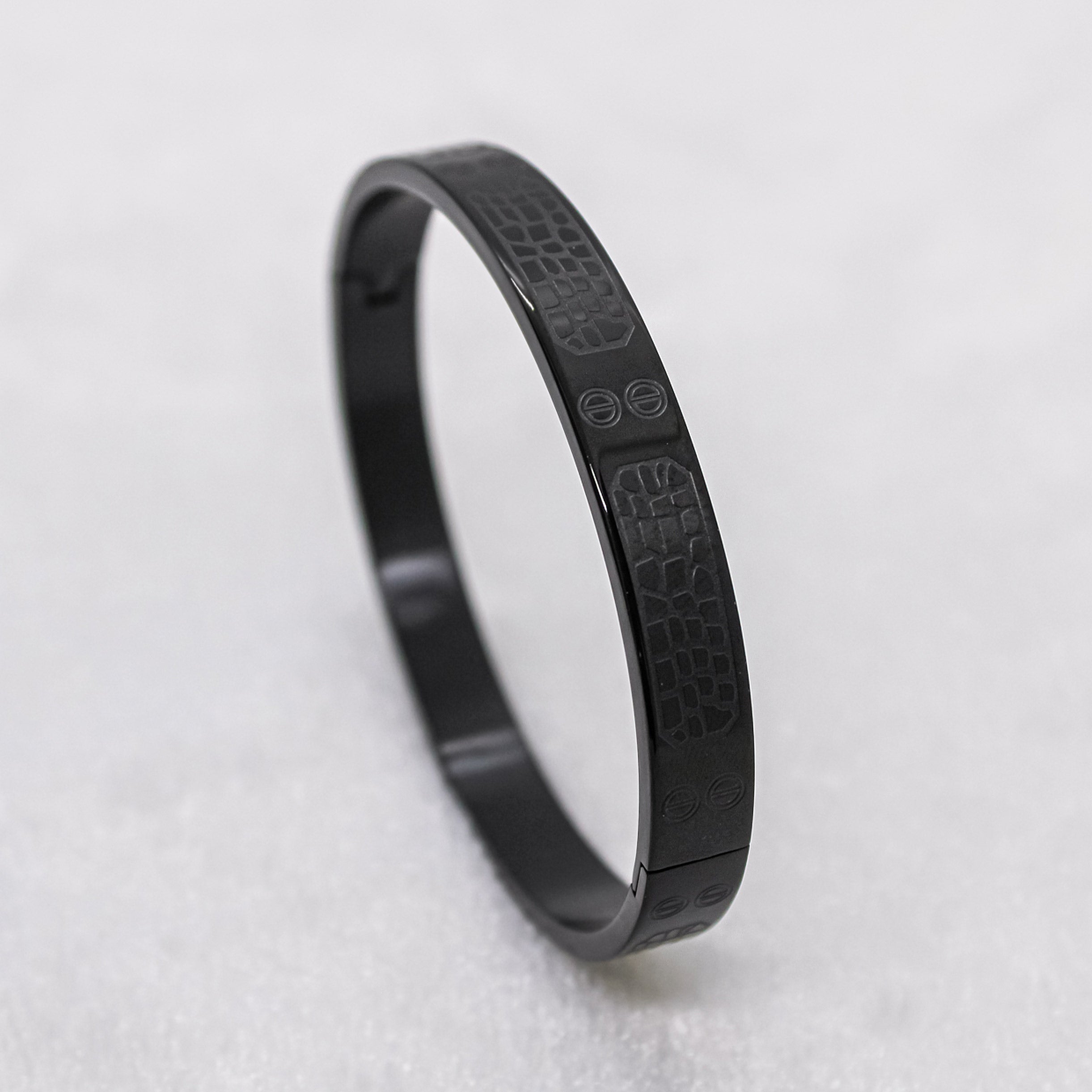 Black and Silver Two Tone Stainless Steel Bracelet-M0100